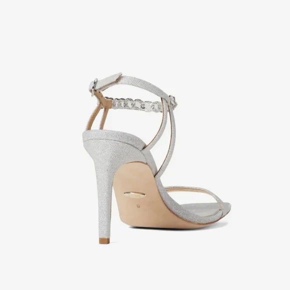 Badgley Mischka Kai Silver High Heels New In Box - Picture 6 of 17